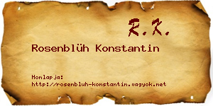 Rosenblüh Konstantin névjegykártya